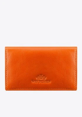 Etui na wizytówki skórzane poziome pomarańczowe Wittchen