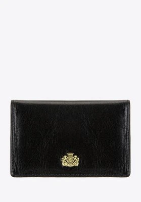 Etui na wizytówki skórzane z herbem czarne Wittchen