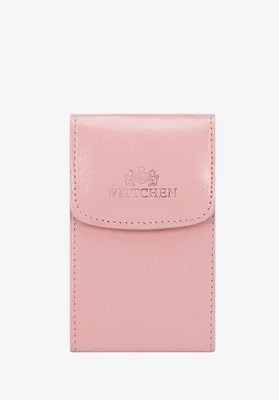 Etui na wizytówki skórzane z logo różowe Wittchen