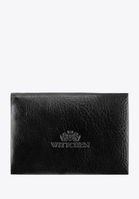 Etui na wizytówki skórzane z magnetycznym zapięciem czarne Wittchen