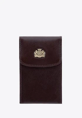 Etui na wizytówki ze skóry licowej brązowe Wittchen