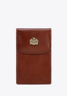 Etui na wizytówki ze skóry licowej jasny brąz Wittchen
