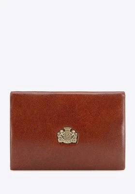 Etui na wizytówki ze skóry z herbem klasyczne jasny brąz Wittchen