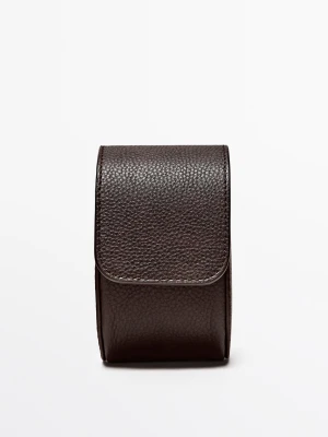 Etui Na Zegarek Ze Skóry Nappa - Brązowy - Massimo Dutti - Female
