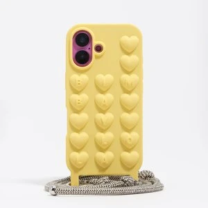 Etui silikon iPhone 16 troczek żółte BIMBA Y LOLA