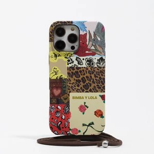 Etui twarde iPhone 15 Pro Max patchwork ze sznurkiem BIMBA Y LOLA