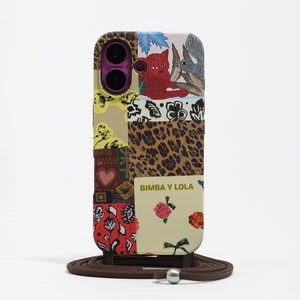 Etui twarde iPhone 16 patchwork ze sznurkiem BIMBA Y LOLA