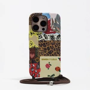 Etui twarde iPhone 16 Pro patchwork ze sznurkiem BIMBA Y LOLA