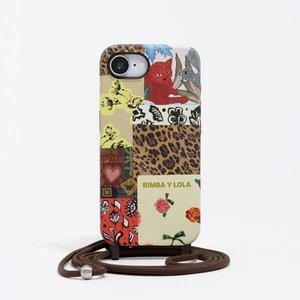 Etui twarde iPhone 16e patchwork ze sznurkiem BIMBA Y LOLA
