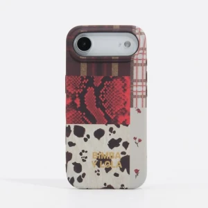 Etui twarde iPhone 17 Air patchwork pyton BIMBA Y LOLA czerwony