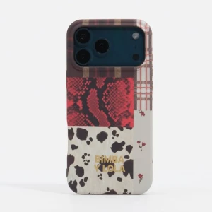 Etui twarde iPhone 17 Pro Max patchwork pyton BIMBA Y LOLA czerwony