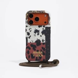 Etui twarde iPhone 17 PRO patchwork pony BIMBA Y LOLA brązowy