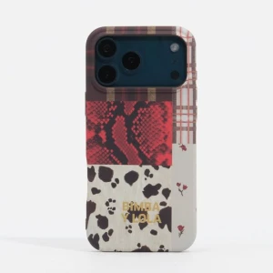 Etui twarde iPhone 17 Pro patchwork pyton BIMBA Y LOLA czerwony