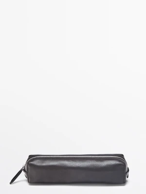 Etui Ze Skóry Nappa - Brązowy - Massimo Dutti - Female