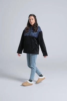 Eva damski polar z materiałów pochodzący z recyklingu - Navy Animal