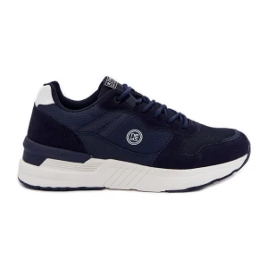 EVento Buty Sportowe Sneakersy Męskie Na Platformie Granatowe niebieskie