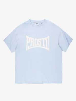 Ever t-shirt oversize męski bawełniany jasnoniebieski Klasyk