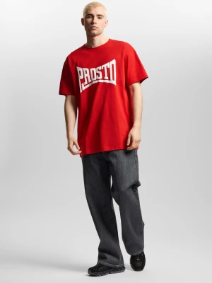 Ever t-shirt oversize męski bawełniany czerwony Klasyk
