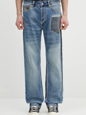 Evisu jeansy 2-tone Denim w Inserted Daicock męskie 2ESHTM5JE1015