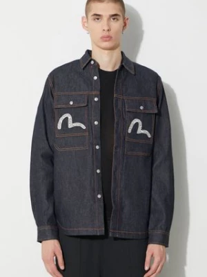 Evisu koszula jeansowa Cloud Element Seagull męska kolor granatowy regular z kołnierzykiem klasycznym 2EAHTM3SL7031XXCT