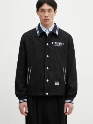 Evisu kurtka Flat Knit Collar Coach kolor czarny przejściowa 2ESHTM5JK1053