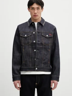 Evisu kurtka jeansowa Classic Raw Denim kolor granatowy przejściowa 2ESHTM5DJ1042