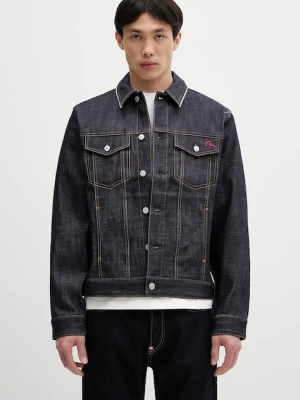 Evisu kurtka jeansowa Classic Raw Denim kolor granatowy przejściowa 2ESHTM5DJ1042