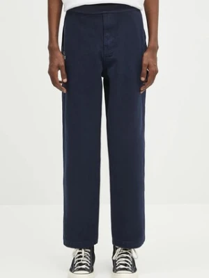 Evisu spodnie bawełniane Classic Worker Chino męskie kolor granatowy proste 2ESHTM5PT1063