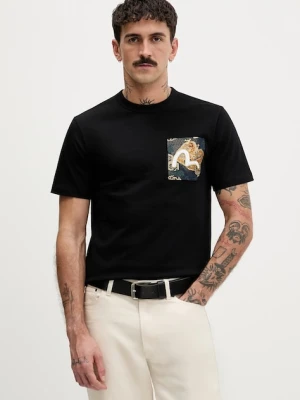 Evisu t-shirt bawełniany Brocade Patch Pocket
