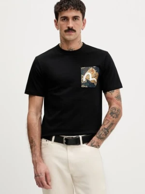 Evisu t-shirt bawełniany Brocade Patch Pocket