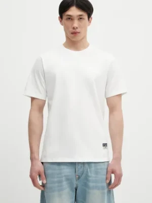 Evisu t-shirt bawełniany Logo EMB SS męski kolor biały z aplikacją 2ESHTM5TS1137