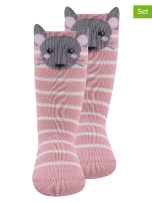 ewers Podkolanówki (2 pary) "Mouse" w kolorze jasnoróżowym rozmiar: 19-22