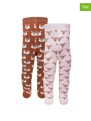 ewers Rajstopy termiczne (2 pary) w kolorze jasnobrązowo-jasnoróżowym rozmiar: 62