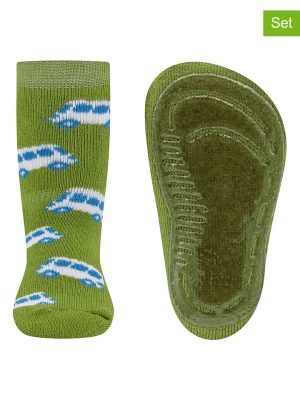 ewers Skarpety antypoślizgowe (2 pary) "SoftStep Bus" w kolorze zielonym rozmiar: 19/20
