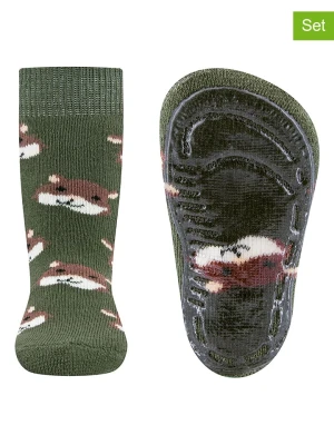 ewers Skarpety antypoślizgowe (2 pary) "SoftStep" w kolorze ciemnozielonym rozmiar: 27/28