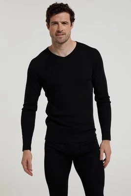 Extreme męska koszulka termoaktywna z długim rękawem z wełny Merino - Black Mountain Warehouse