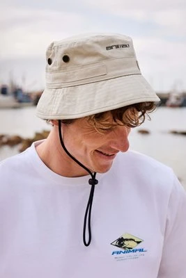 Ezra męska czapka bucket hat - Beige Animal