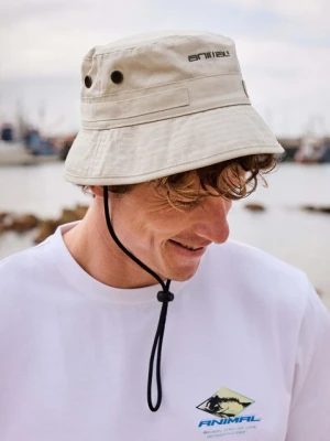 Ezra męska czapka bucket hat - Beige Animal