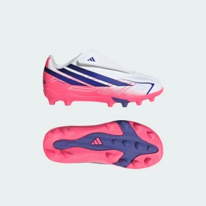 Dziecięce buty piłkarskie z zapięciem na rzep na twarde nawierzchnie / nawierzchnie mieszane F50 Hyperfast Club Adidas