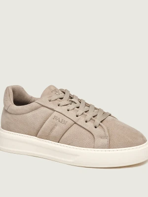 FABI Skórzane sneakersy Lew beżowy