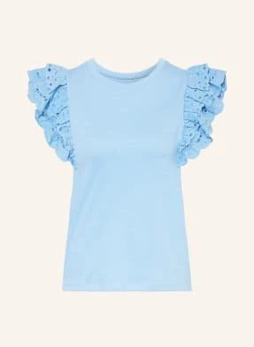 Fabienne Chapot T-Shirt Anna Z Perforowanym Haftem blau