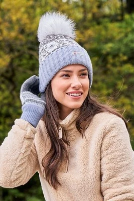 Fairisle Thinsulate ocieplana damska czapka z pomponem - Grey Mountain Warehouse