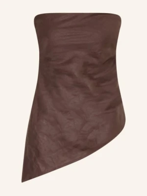 Faithfull The Brand Bluzka Z Odkrytymi Ramionami Nera Z Lnu braun