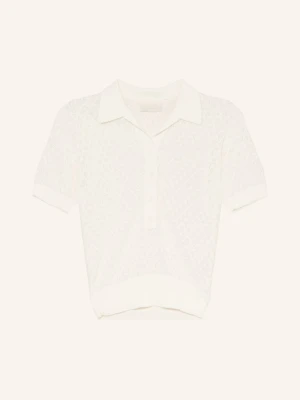 Faithfull The Brand Dzianinowa Koszulka Polo Lenna weiss KREMOWY