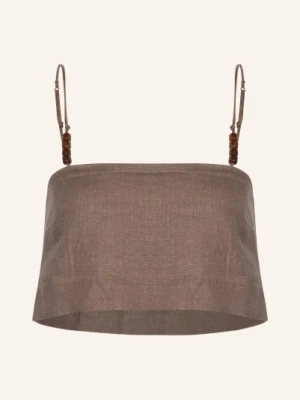 Faithfull The Brand Krótki Top Chianti Z Lnu braun