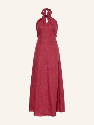 Faithfull The Brand Sukienka Lniana Lourdes rosa CIEMNOCZERWONY