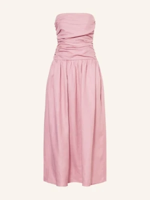 Faithfull The Brand Sukienka Z Odkrytymi Ramionami Sacha Z Lnu rosa