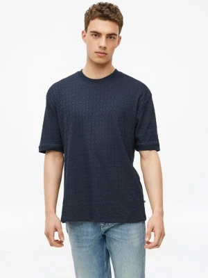 Fakturowany żakardowy T-shirt o fasonie Modern Fit s.Oliver niebieski