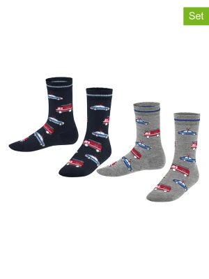Falke Skarpety (2 pary) "Cars Bundle" w kolorze granatowo-szarym rozmiar: 35-38