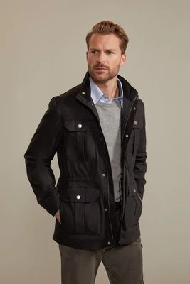 Falmouth kurtka męska z woskowanej bawełny 4 kieszenie - Black Hinter + Hobart